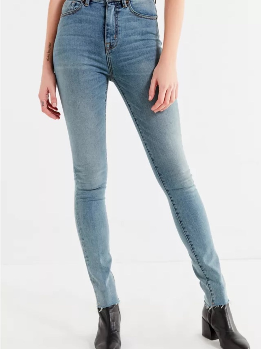 BDG Twig Super High Rise Light Blue Skinny Jeans - Women